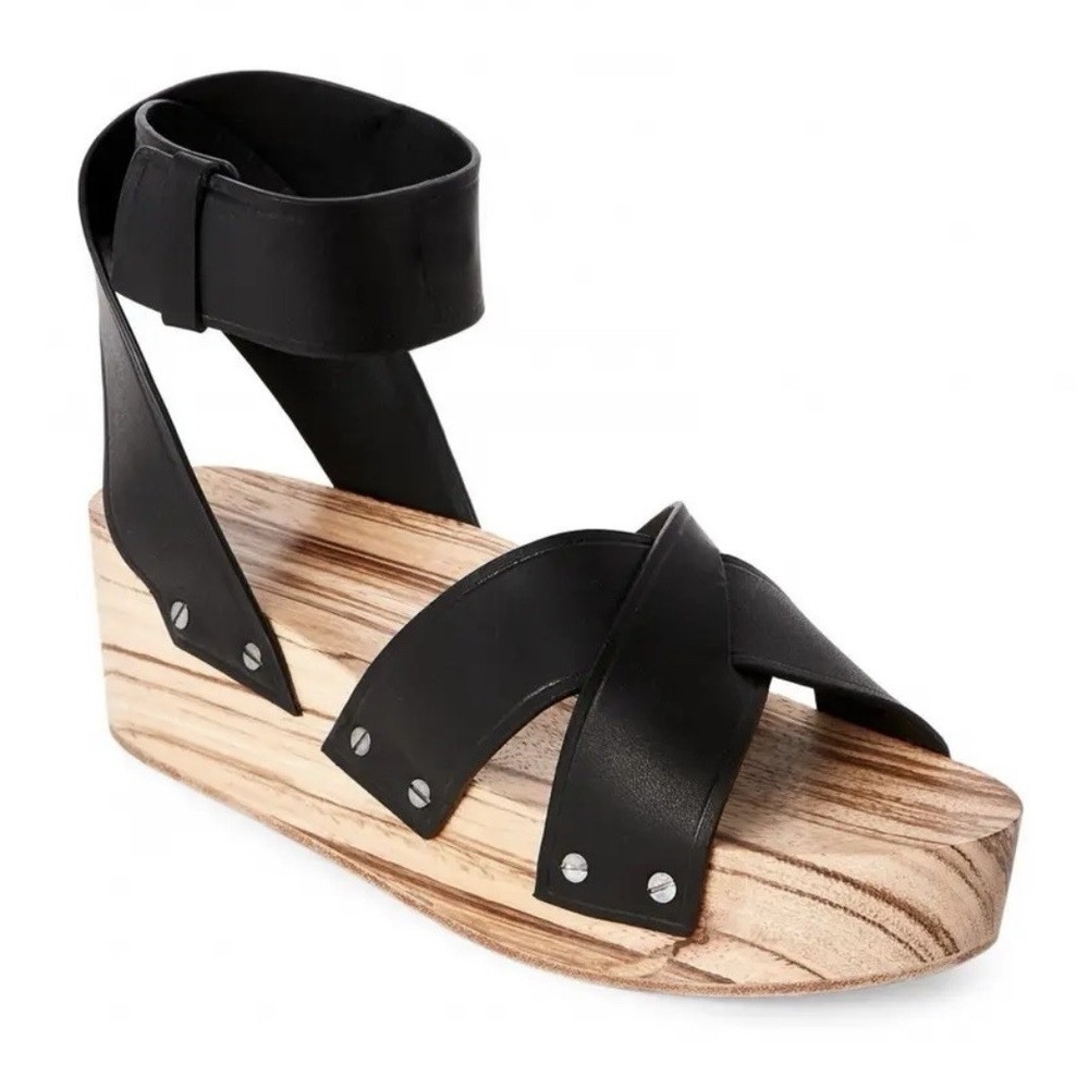 Proenza Schouler Women Size IT 40/US 10 Leather Crisscross Ankle Strap Sandals